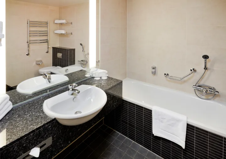 Atrium View Room Bathroom at Hotel Reykjavik Grand