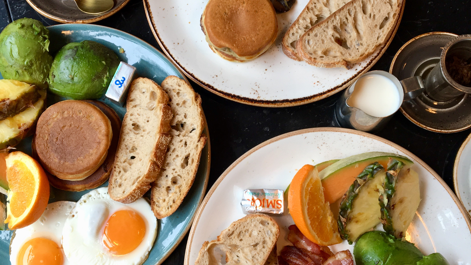 Selection of brunch items in Iceland.