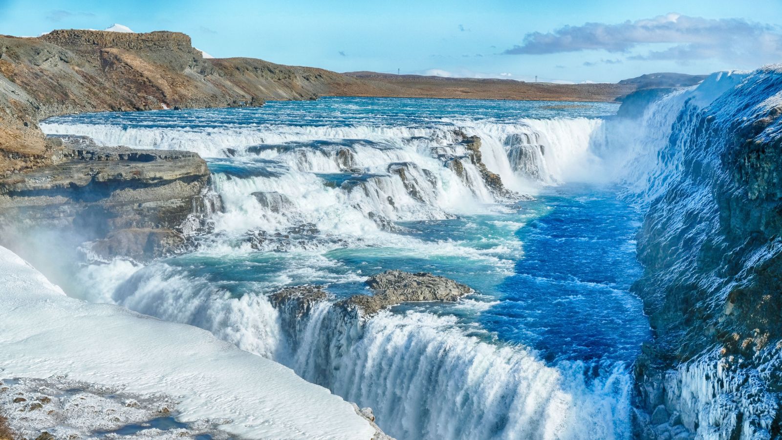 Gullfoss Waterfall in southwest Iceland.